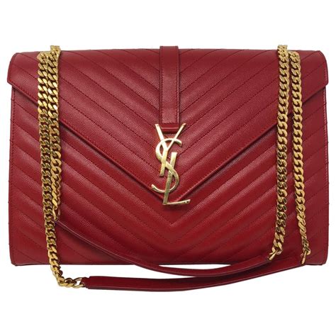 red and black ysl bag|ysl red bag gold chain.